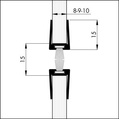 GLASDEURPROFIEL GDP10 MM 225 GLASDEURPROFIEL GDP10 MM 225