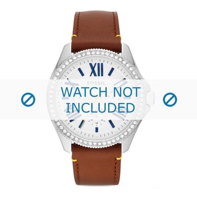 Fossil horlogeband AM4550 Leder Bruin 20mm + zwart stiksel Fossil horlogeband AM4550 Leder Bruin 20mm + zwart stiksel