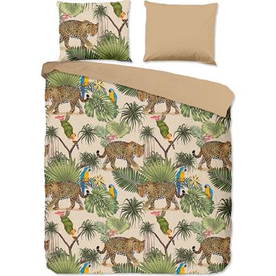 Good Morning Dekbedovertrek "luipaard met bladeren" - Zand - (140x200/220 cm) - Katoen