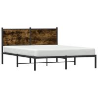 Bedframe zonder matras metaal gerookt eikenkleurig 137x190 cm - thumbnail