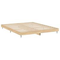 Bedframe bewerkt hout sonoma eikenkleurig 180x200 cm - thumbnail
