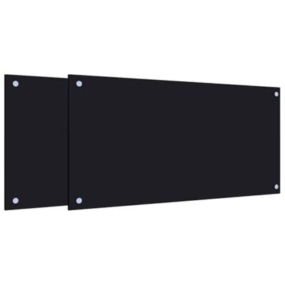 VidaXL Spatschermen keuken 2 st 80x40 cm gehard glas zwart VidaXL Spatschermen keuken 2 st 80x40 cm gehard glas zwart