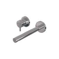 Inbouw Wastafelmengkraan Brauer Chrome Edition Coldstart Rechte Uitloop Korte Ronde Hendel Links Chroom Met Rozetten - thumbnail