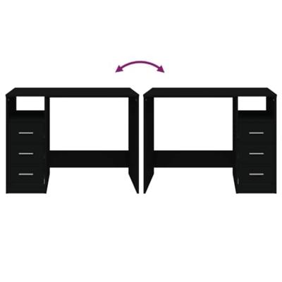 Bureau met lades 102x50x76 cm bewerkt hout zwart