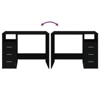 Bureau met lades 102x50x76 cm bewerkt hout zwart - thumbnail
