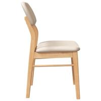 Eetkamerstoelen met kussens 2 st massief hout naturel rubber - thumbnail