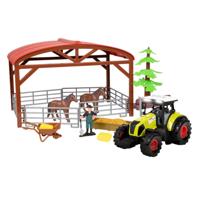 Toi-Toys Ackers ville paardenstal met tractor licht en geluid speelset, 14dlg. - thumbnail