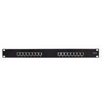 LogiLink NP0057 16 poorten Patchpaneel 483 mm (19) CAT 6 1 HE Zwart - thumbnail