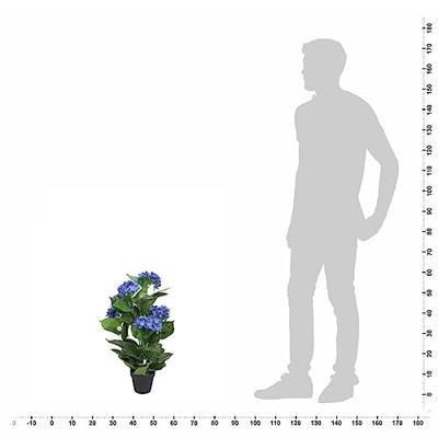 VidaXL Kunst hortensia plant met pot 60 cm blauw