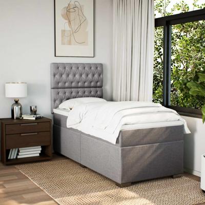 Boxspring met matras stof taupe 120x200 cm - thumbnail