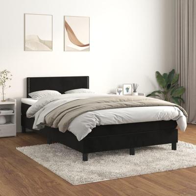 Boxspring met matras fluweel zwart 120x200 cm