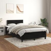 Boxspring met matras fluweel zwart 120x200 cm - thumbnail