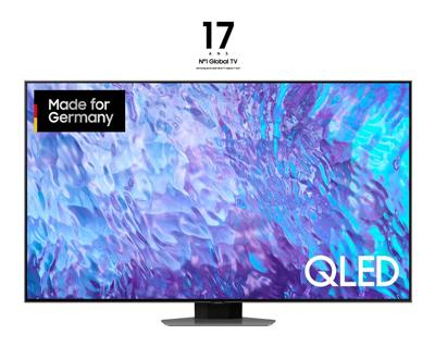 Samsung QLED 4K Q80C QLED-TV 138 cm 55 inch Energielabel G (A - G) CI+*, DVB-C, DVB-S2, DVB-T2, QLED, Smart TV, UHD, WiFi Carbon, Zilver