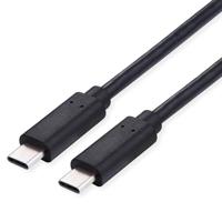 VALUE USB 2.0 Kabel, C-C, M/M, 100W, zwart, 2 m - thumbnail