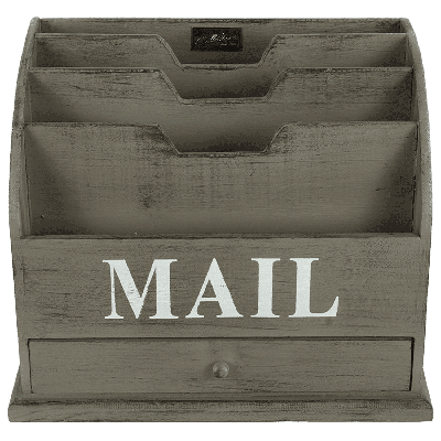 Mailbox Dante groot + la grijs + zwarte finish Mailbox Dante groot + la grijs + zwarte finish
