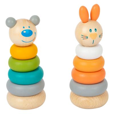 Small Foot - houten stapeltoren dier pastel, 6dlg. Small Foot - houten stapeltoren dier pastel, 6dlg.