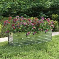 VidaXL Plantenbak verhoogd 160x40x45 cm gegalvaniseerd staal zilver - thumbnail