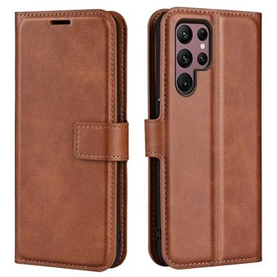 Lunso - Samsung Galaxy S23 Ultra - cover bookcase hoes - Bruin Lunso - Samsung Galaxy S23 Ultra - cover bookcase hoes - Bruin