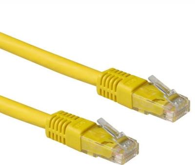 ACT Gele 7 meter LSZH U/UTP CAT6A patchkabel met RJ45 connectoren ACT Gele 7 meter LSZH U/UTP CAT6A patchkabel met RJ45 connectoren