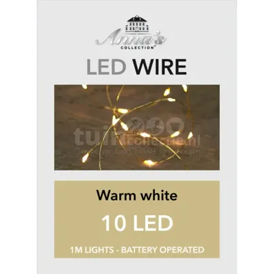 Draadverlichting Goud 10 LED 1m WW