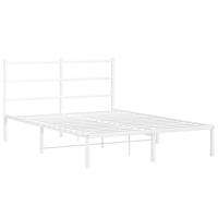 Bedframe met hoofdbord metaal wit 140x190 cm - thumbnail