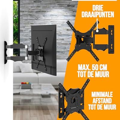 NANOOK Draaibare muurbeugel voor 32-55 inch tv's - Kantelbaar - Wandbeugel voor LCD-, LED-, QLED- en OLED-tv's