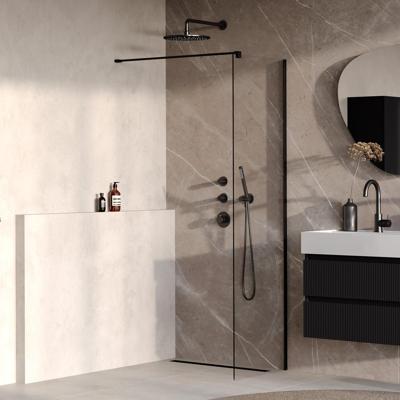 Brauer Oblivion - Inloopdouche - Helder Glas - 60 x 200 cm - incl. Glascoating - Mat Zwart