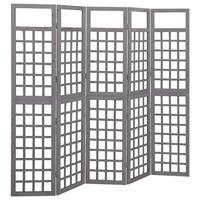 Kamerscherm/trellis met 5 panelen 201,5x180 cm vurenhout grijs - thumbnail