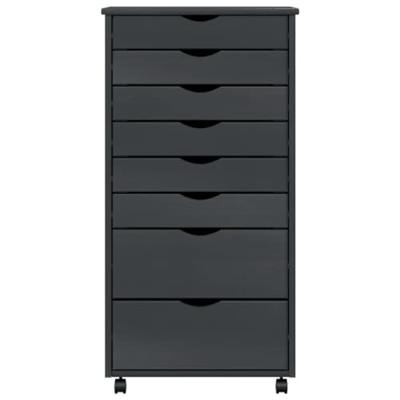 Ladekast MOSS verrijdbaar massief grenenhout grijs