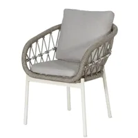 Dining Tuinstoel Dakota Bruin Aluminium Touw Stoel Buiten Vita Lux Outdoor Living - thumbnail