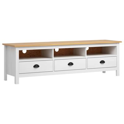 VidaXL Tv-meubel hill range 158x40x47 cm massief grenenhout wit
