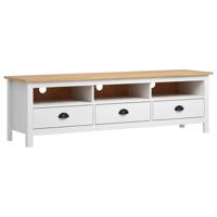 VidaXL Tv-meubel hill range 158x40x47 cm massief grenenhout wit - thumbnail
