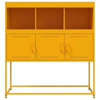 Dressoir 100,5x39x107 cm staal mosterdgeel - thumbnail