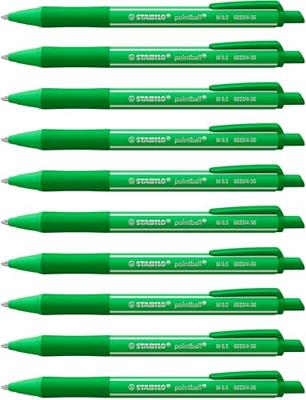 Balpen stabilo pointball colorful groen | 10 stuks