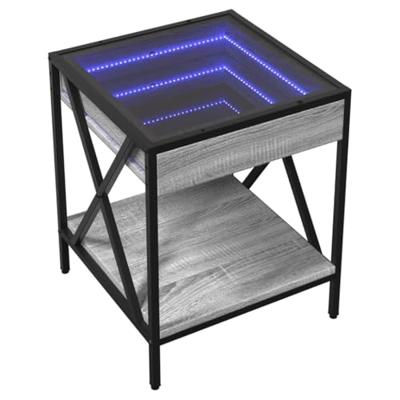 Salontafel met Infinity LED 40x40x49 cm grijs sonoma eikenkleur Salontafel met Infinity LED 40x40x49 cm grijs sonoma eikenkleur