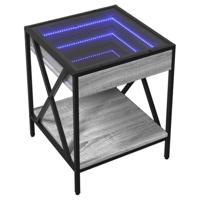 Salontafel met Infinity LED 40x40x49 cm grijs sonoma eikenkleur - thumbnail