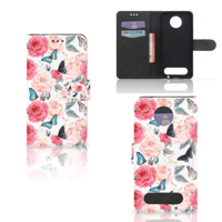Motorola Moto Z2 Force Hoesje Butterfly Roses - thumbnail
