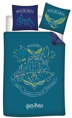 Harry Potter Dekbedovertrek groen/ turquoise - Polyester Harry Potter Dekbedovertrek groen/ turquoise - Polyester