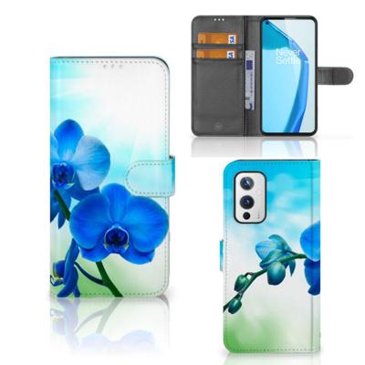 OnePlus 9 Hoesje Orchidee Blauw - Cadeau voor je Moeder OnePlus 9 Hoesje Orchidee Blauw - Cadeau voor je Moeder
