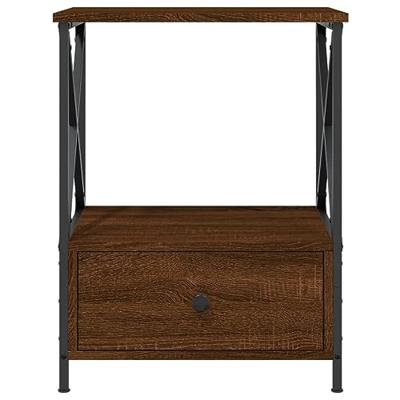 Nachtkastjes 2 st 50x41x65 cm bewerkt hout bruineikenkleurig