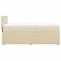 Boxspring met matras stof crèmekleurig 90x200 cm - thumbnail