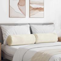 VidaXL Bolster kussens 2 stuks crème ø 25 x 70 cm cordstof - thumbnail