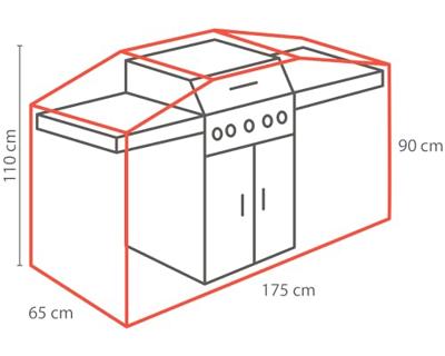 Outdoor Covers barbecue hoes - grijs - 195x65x110 cm