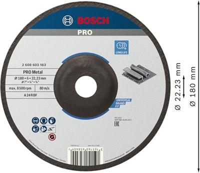 Bosch Accessories Bosch Power Tools 2608603183 Afbraamschijf gebogen 180 mm 1 stuk(s) Staal Bosch Accessories Bosch Power Tools 2608603183 Afbraamschijf gebogen 180 mm 1 stuk(s) Staal