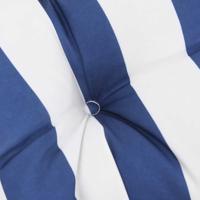 Tuinbankkussens 2 st gestreept 120x50x7 cm stof wit en blauw - thumbnail