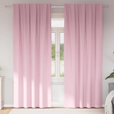 Gordijnen met gordijnen 2 pcs Babyroze Polyester