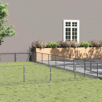 Hondenkennel 80 m² staal zilverkleurig