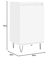 Dressoirs 2 st 40x35x70 cm bewerkt hout wit - thumbnail
