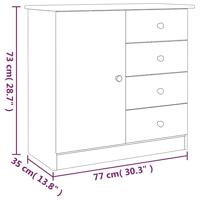 Dressoir ALTA 77x35x73 cm massief grenenhout wit - thumbnail