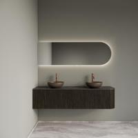 Badkamermeubelset Gliss Design Alluro 160 cm Links Charcoal - thumbnail